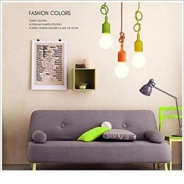 Mini lámpara colgante minimalista moderna de silicona, 1 luz, colores caramelo