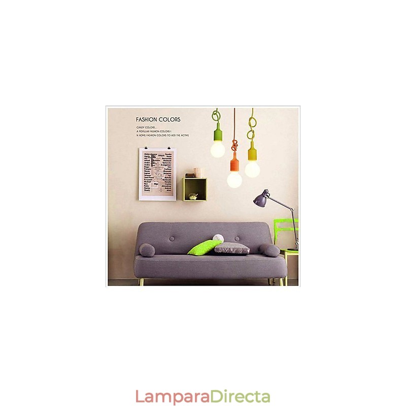Mini lámpara colgante minimalista moderna de silicona, 1 luz, colores caramelo