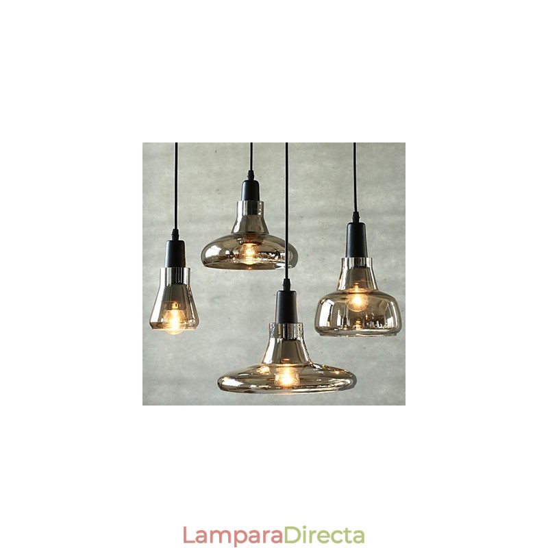 Lámpara de araña de cristal con decoración de sombras contemporánea y contraída.