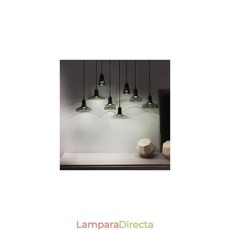 Lámpara de araña de cristal con decoración de sombras contemporánea y contraída.