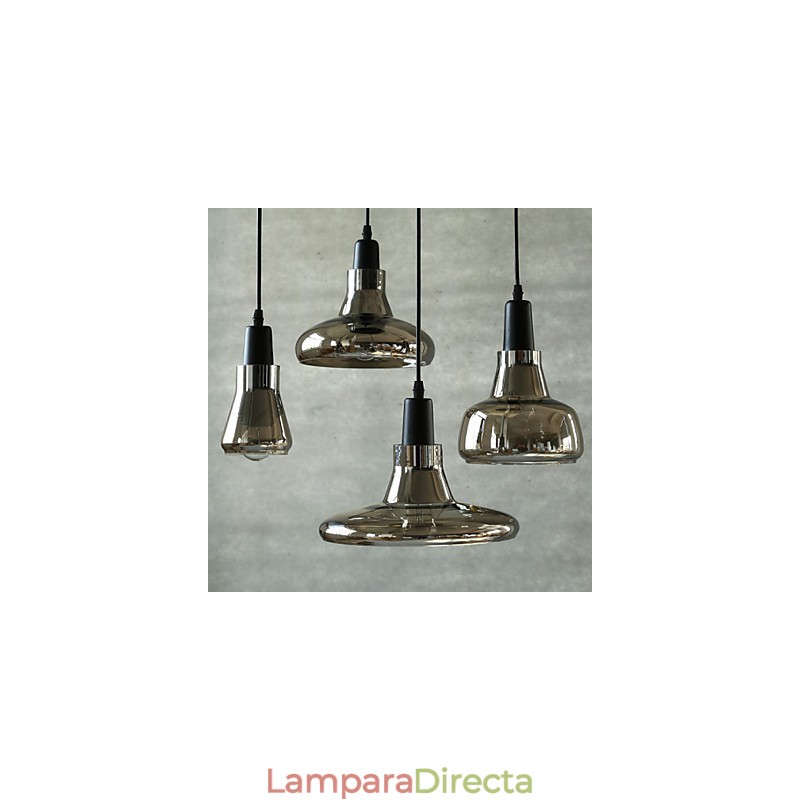 Lámpara de araña de cristal con decoración de sombras contemporánea y contraída.