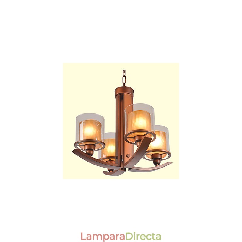 Lámpara de araña de metal con pintura estilo mini retro clásico tradicional