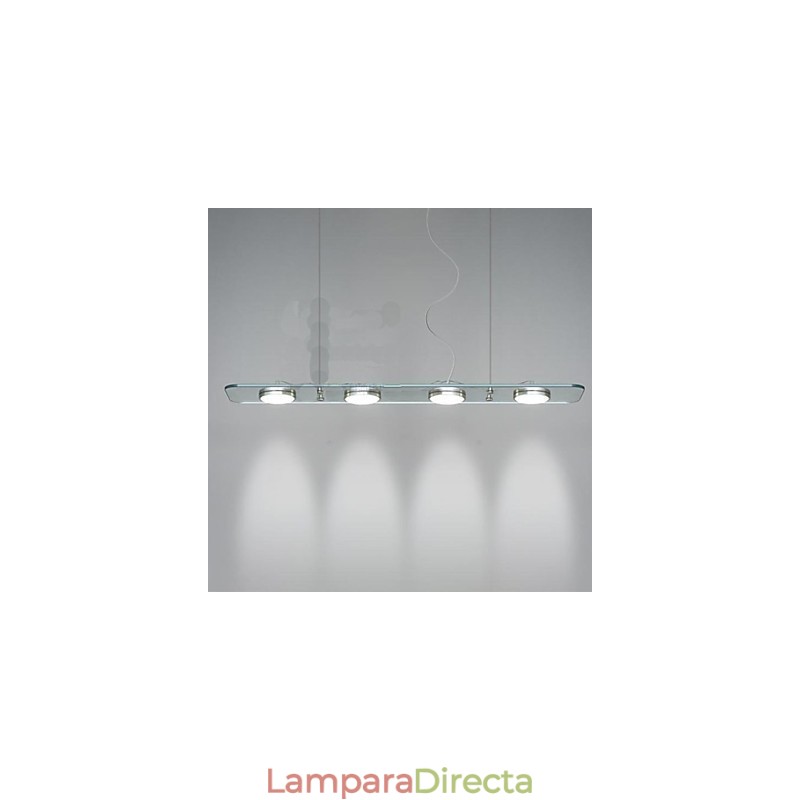 Lámpara de escritorio de restaurante rectangular de vidrio