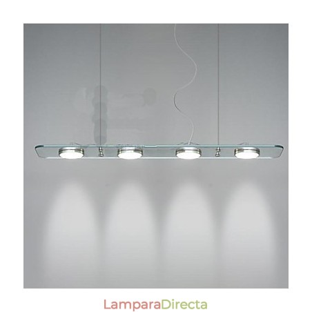 Lámpara de escritorio de restaurante rectangular de vidrio