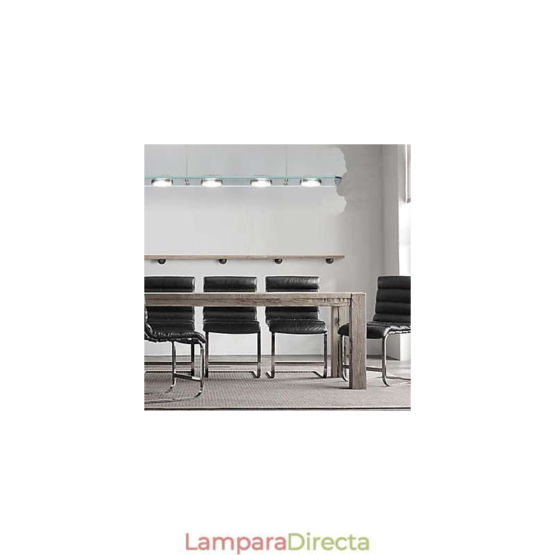 Lámpara de escritorio de restaurante rectangular de vidrio