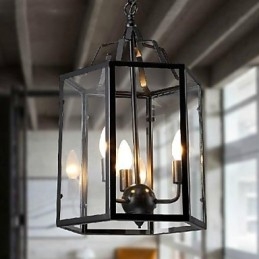 Lámpara colgante de metal con pintura estilo campestre, estilo retro, clásica, tradicional, para comedor
