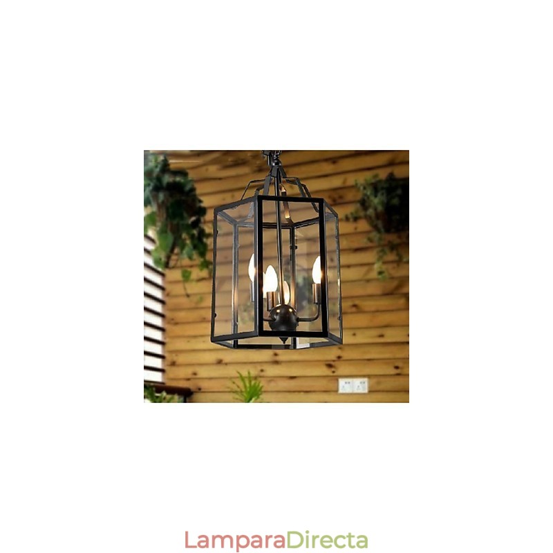 Lámpara colgante de metal con pintura estilo campestre, estilo retro, clásica, tradicional, para comedor