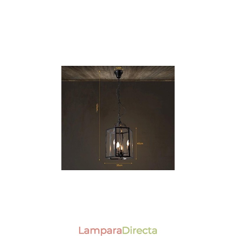 Lámpara colgante de metal con pintura estilo campestre, estilo retro, clásica, tradicional, para comedor