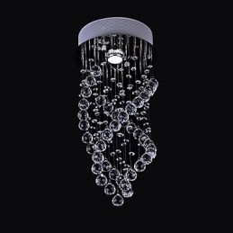 Lámpara de techo empotrada de cristal cromado contemporáneo moderno