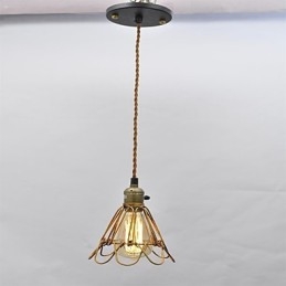 Lámpara de araña de hierro con una sola cabeza de loto vintage estilo country americano