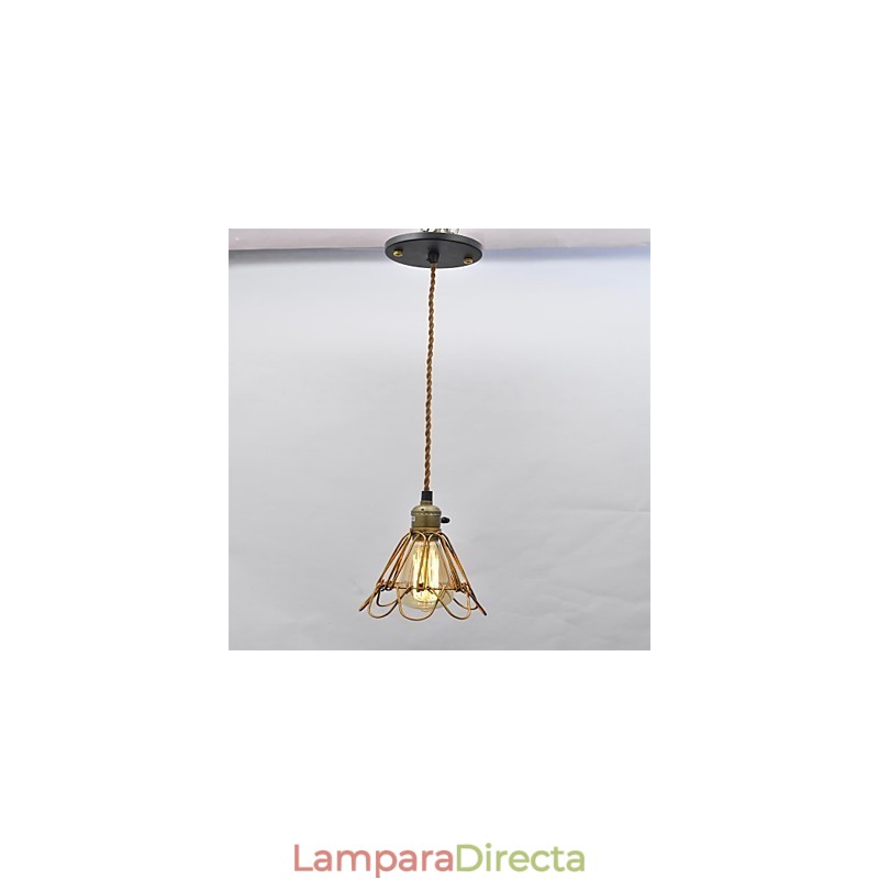Lámpara de araña de hierro con una sola cabeza de loto vintage estilo country americano