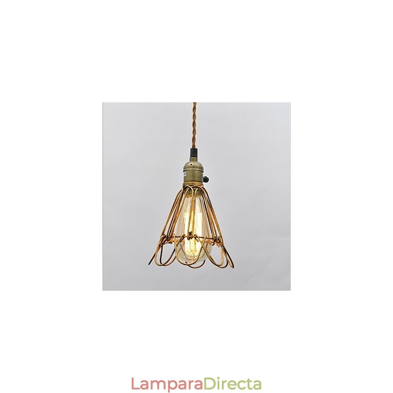 Lámpara de araña de hierro con una sola cabeza de loto vintage estilo country americano