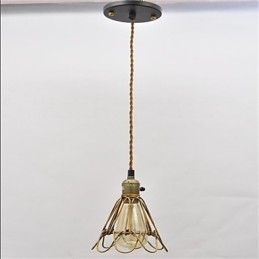 Lámpara de araña de hierro con una sola cabeza de loto vintage estilo country americano