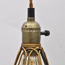Lámpara de araña de hierro con una sola cabeza de loto vintage estilo country americano