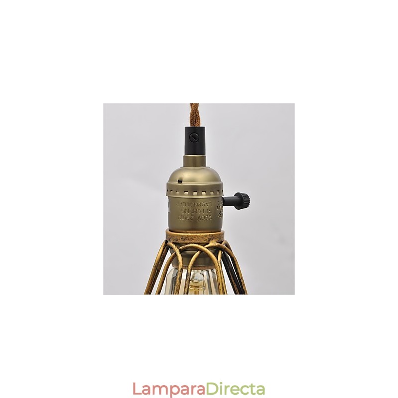 Lámpara de araña de hierro con una sola cabeza de loto vintage estilo country americano