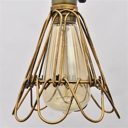 Lámpara de araña de hierro con una sola cabeza de loto vintage estilo country americano