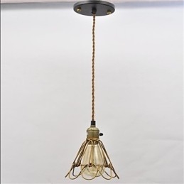 Lámpara de araña de hierro con una sola cabeza de loto vintage estilo country americano