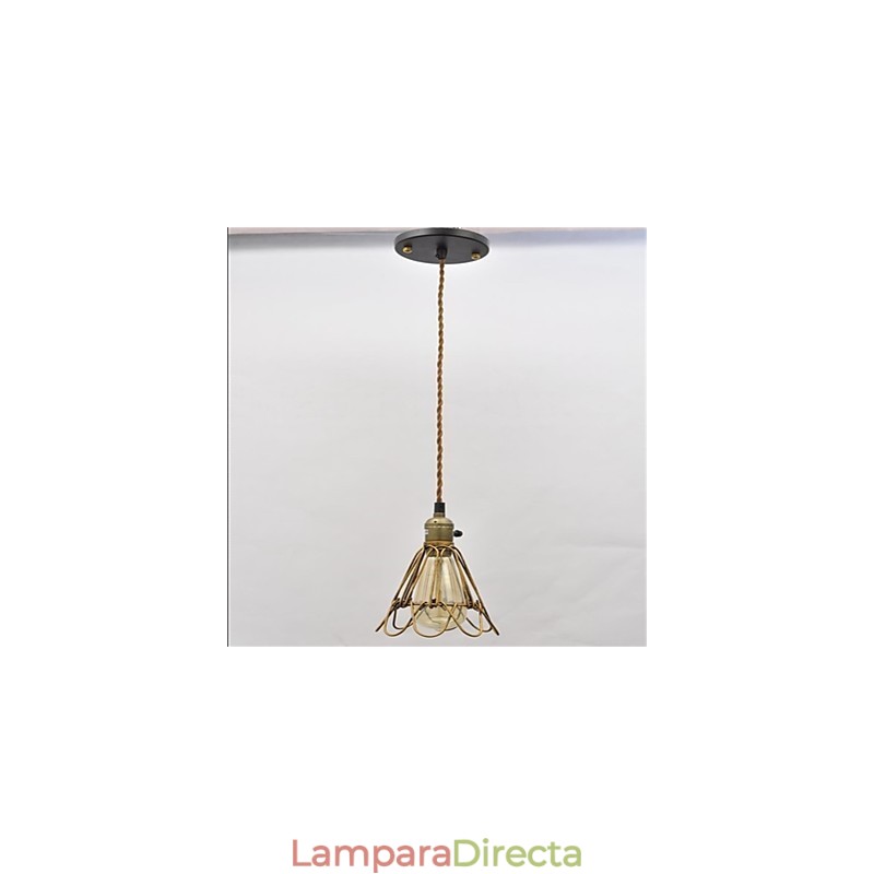 Lámpara de araña de hierro con una sola cabeza de loto vintage estilo country americano