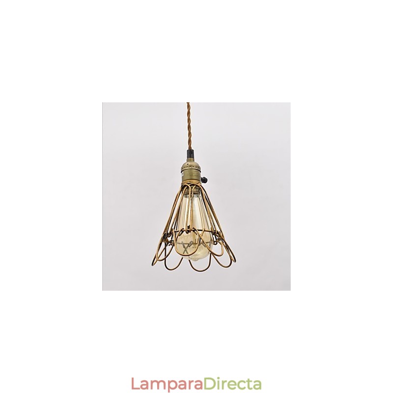 Lámpara de araña de hierro con una sola cabeza de loto vintage estilo country americano