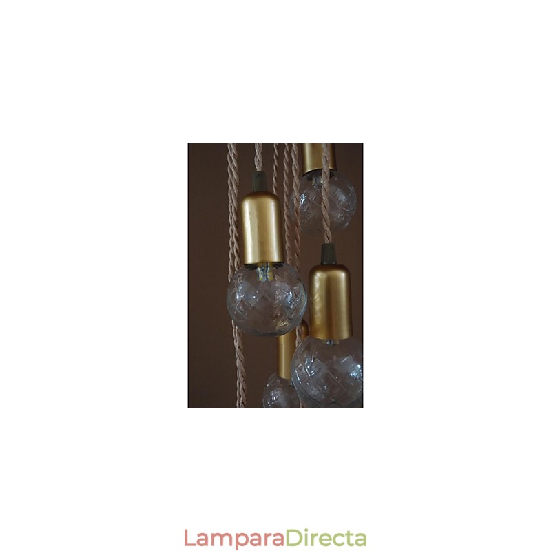 Lámpara colgante de cristal con forma de globo terráqueo, estilo tradicional, clásico, rústico, vintage, retro, con pintura en miniatura