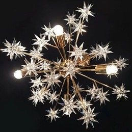 Lámpara colgante de hierro forjado con forma de bola y estrellas, chispa creativa
