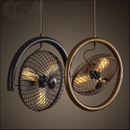 Lámpara colgante de ventilador de viento industrial retro estilo americano