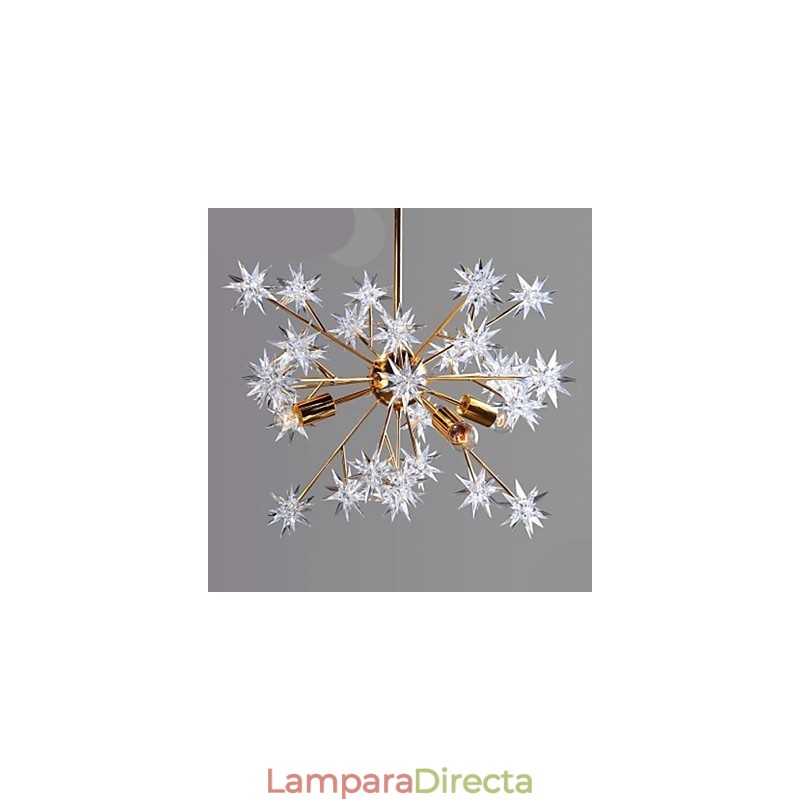 Lámpara colgante de hierro forjado con forma de bola y estrellas, chispa creativa