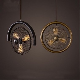 Lámpara colgante de ventilador de viento industrial retro estilo americano