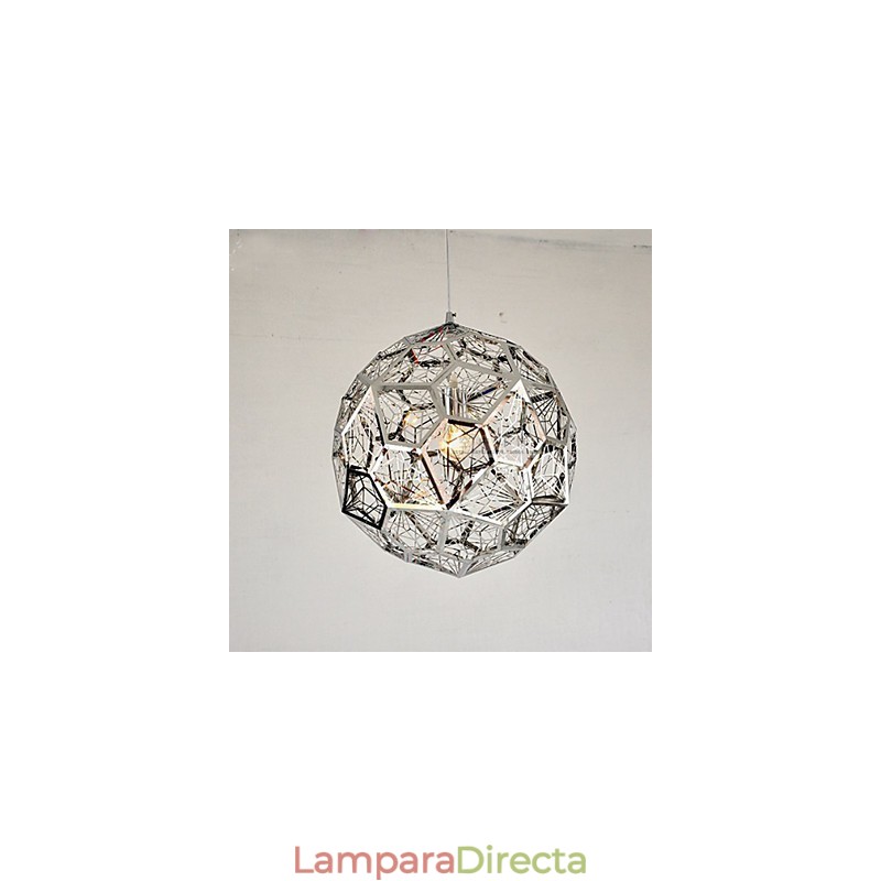 Lámpara de araña de malla de ladrillo plateado