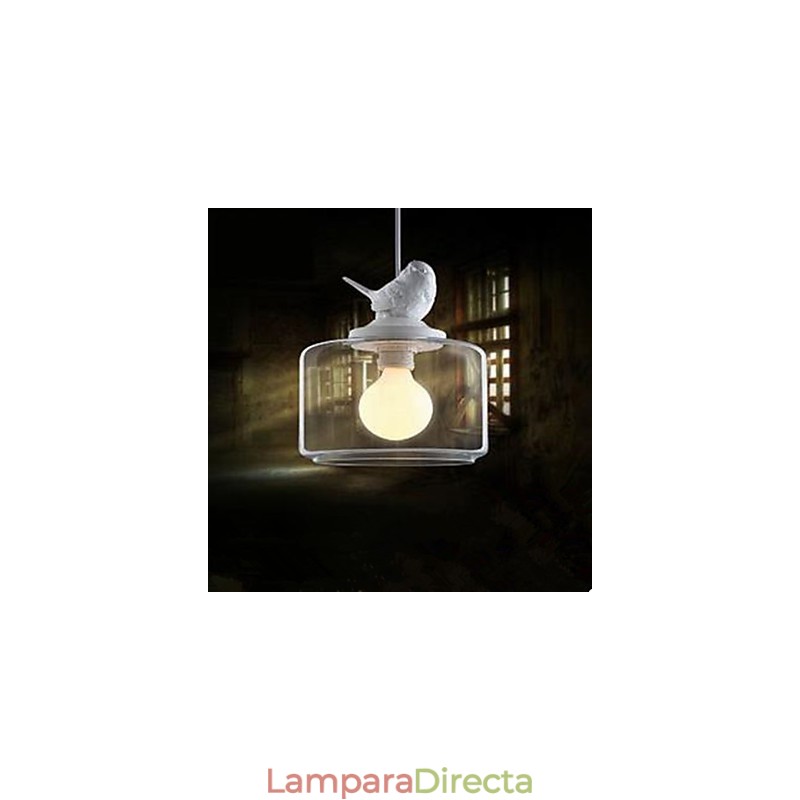 Lámpara colgante de un solo cabezal con forma de pájaro en vidrio