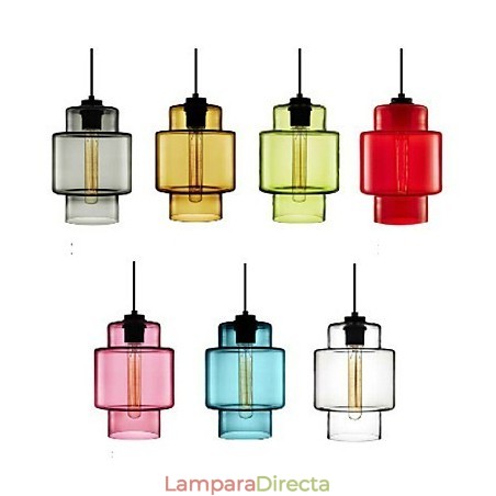 Lámpara colgante de araña de cristal artístico de un solo cabezal con pantalla de cristal (gris, amarillo, verde, rojo, rosa, azul y blanco) Lámpara colgante de araña de cristal artístico de un solo cabezal con pantalla de cristal (gris, amarillo, verde, rojo, rosa, azul y blanco)