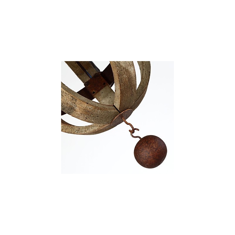 Lámpara de araña de bambú de madera con pintura estilo mini vintage