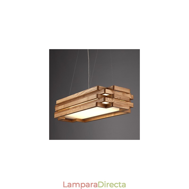 Lámpara colgante de bambú de madera estilo campestre moderno y contemporáneo