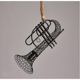 Lámpara de araña decorativa retro con encaje de cáñamo estilo country americano