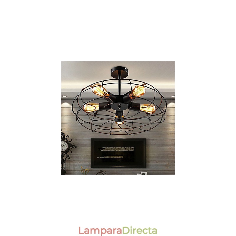 Lámpara colgante de ventilador de metal vintage industrial Steampunk lámpara de techo lámpara de araña