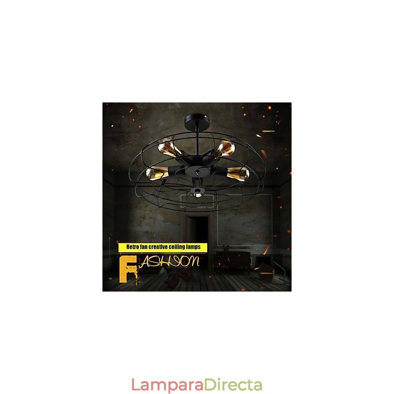 Lámpara colgante de ventilador de metal vintage industrial Steampunk lámpara de techo lámpara de araña