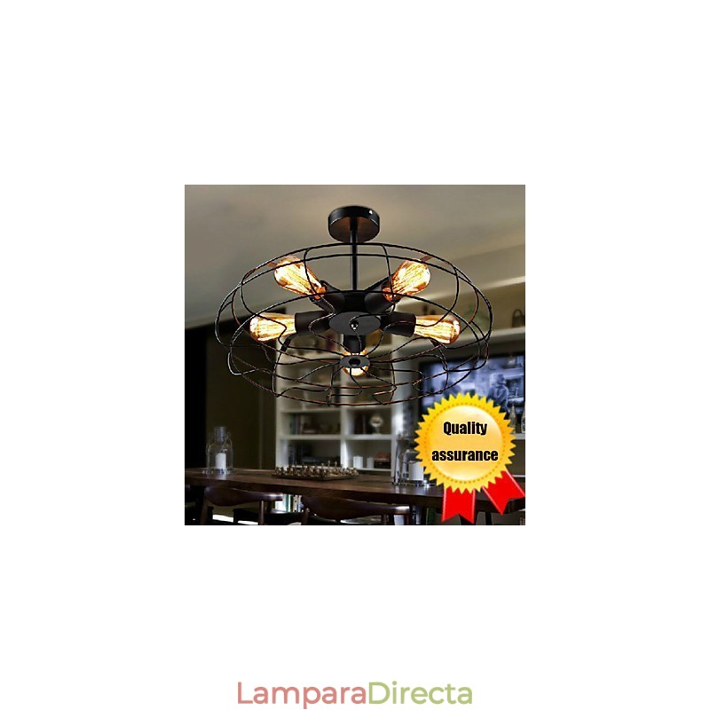 Lámpara colgante de ventilador de metal vintage industrial Steampunk lámpara de techo lámpara de araña