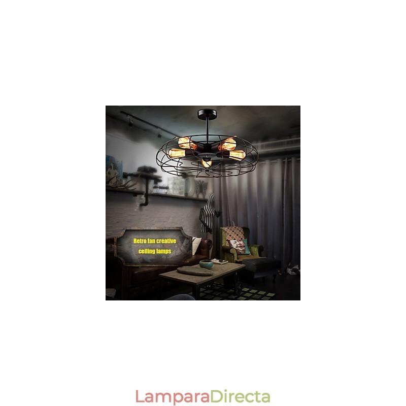 Lámpara colgante de ventilador de metal vintage industrial Steampunk lámpara de techo lámpara de araña