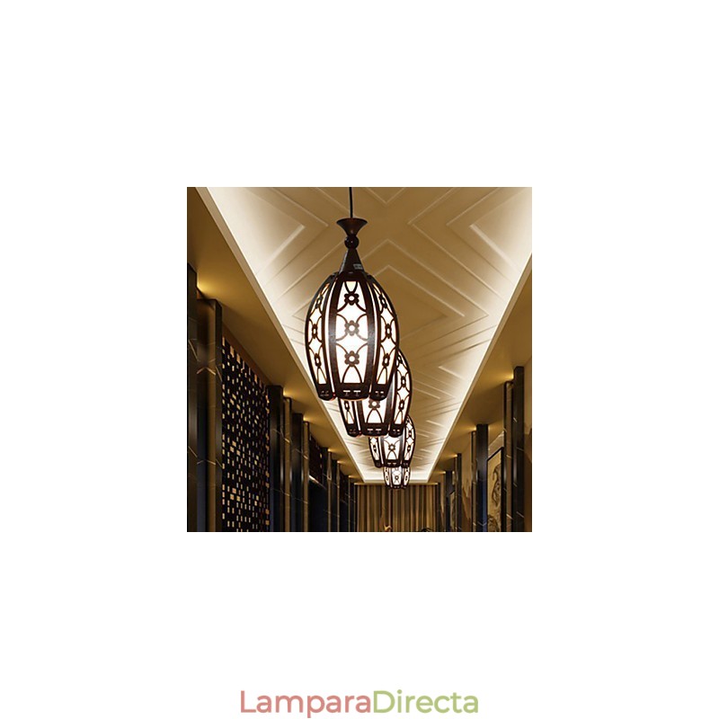 Lámpara colgante de comedor de madera creativa, contemporánea y contratada.