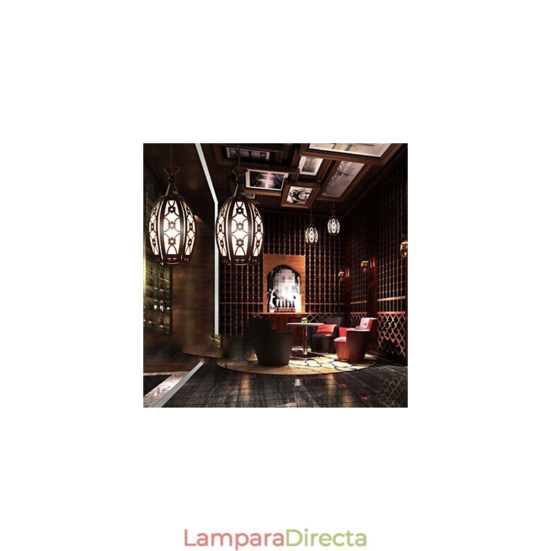Lámpara colgante de comedor de madera creativa, contemporánea y contratada.
