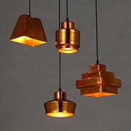 Lámpara colgante de cristal retro estilo country americano con diseño oxidado