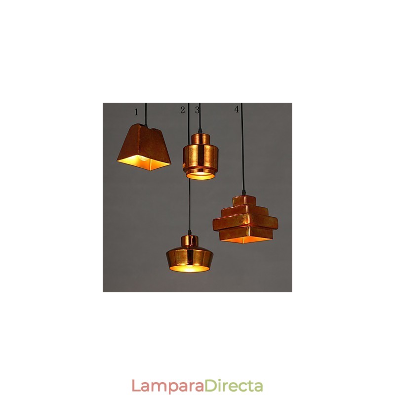 Lámpara colgante de cristal retro estilo country americano con diseño oxidado