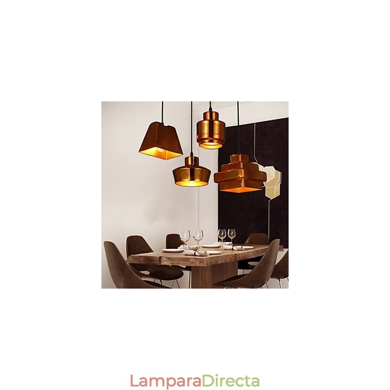 Lámpara colgante de cristal retro estilo country americano con diseño oxidado