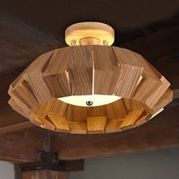 Lámpara colgante de bambú de madera, estilo campestre, contemporáneo y moderno.
