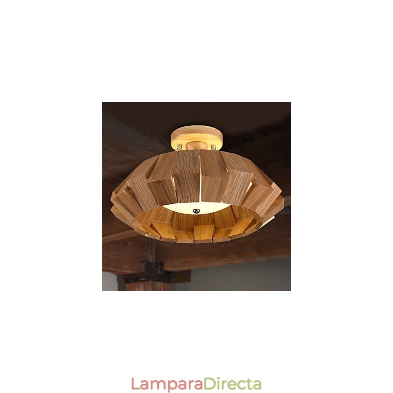 Lámpara colgante de bambú de madera, estilo campestre, contemporáneo y moderno.