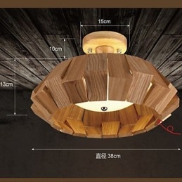 Lámpara colgante de bambú de madera, estilo campestre, contemporáneo y moderno.
