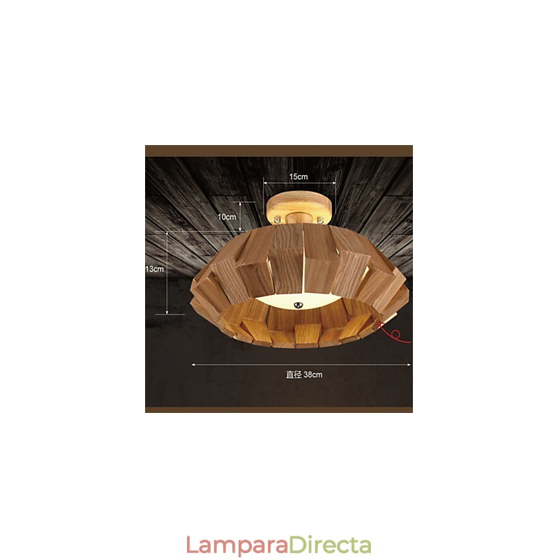 Lámpara colgante de bambú de madera, estilo campestre, contemporáneo y moderno.