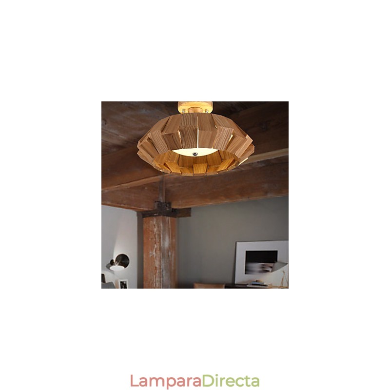 Lámpara colgante de bambú de madera, estilo campestre, contemporáneo y moderno.