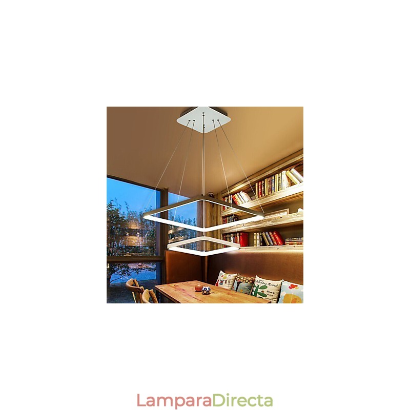 Lámpara colgante de diseño moderno con dos anillos