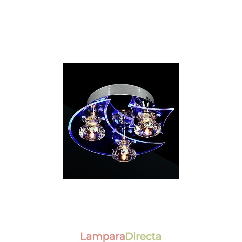 Lámpara de araña moderna de cristal para sala de estar, 3 luces